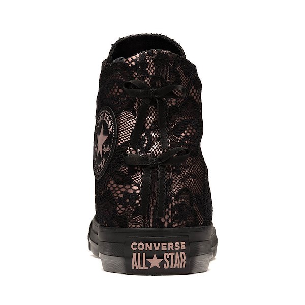 alternate view Converse Chuck Taylor All Star High-Top Lace Overlay Sneaker - Black / Petal Pit / BlackALT4