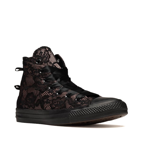 alternate view Converse Chuck Taylor All Star High-Top Lace Overlay Sneaker - Black / Petal Pit / BlackALT5