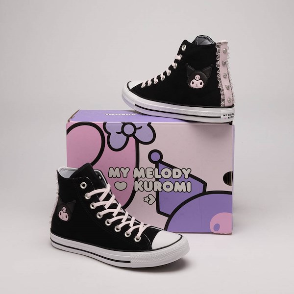 alternate view Converse x Hello Kitty&reg; & Friends Chuck Taylor All Star High-Top Kuromi Sneaker - Black / PinkALT1D