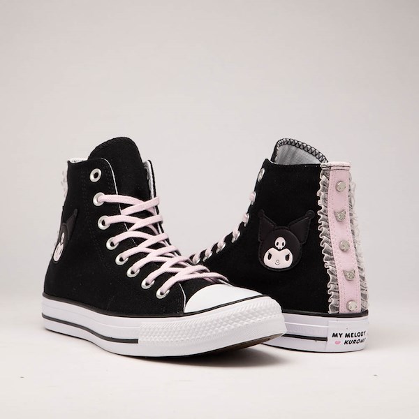 alternate view Converse x Hello Kitty&reg; & Friends Chuck Taylor All Star High-Top Kuromi Sneaker - Black / PinkHERO