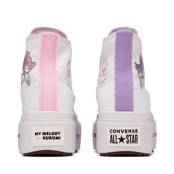 alternate view Converse x Hello Kitty&reg; & Friends Chuck Taylor All Star Lift Double Stack High-Top My Melody & Kuromi Sneaker - GrayALT4