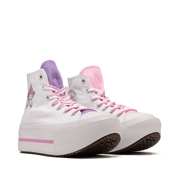 alternate view Converse x Hello Kitty&reg; & Friends Chuck Taylor All Star Lift Double Stack High-Top My Melody & Kuromi Sneaker - GrayALT5