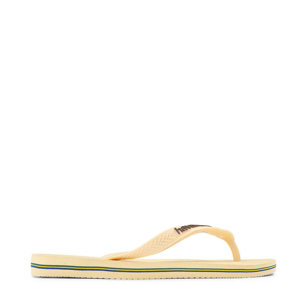 Womens Havaianas Brazil Logo Flip-Flop - Buttercream