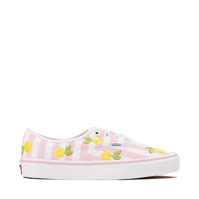 Main view of Vans Authentic Lemons & Stripes Skate Shoe - Light Pink / White / Yellow