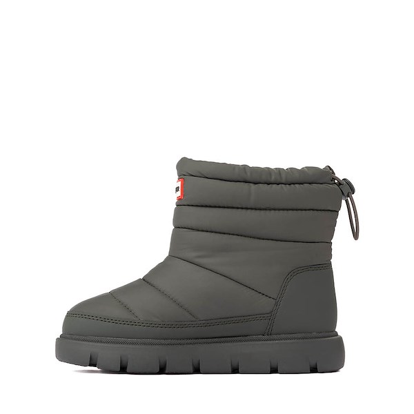 alternate view Hunter Cuddle Lug Sole Insulated Waterproof Snow Bootie - Little Kid / Big Kid - Dark GreenALT1