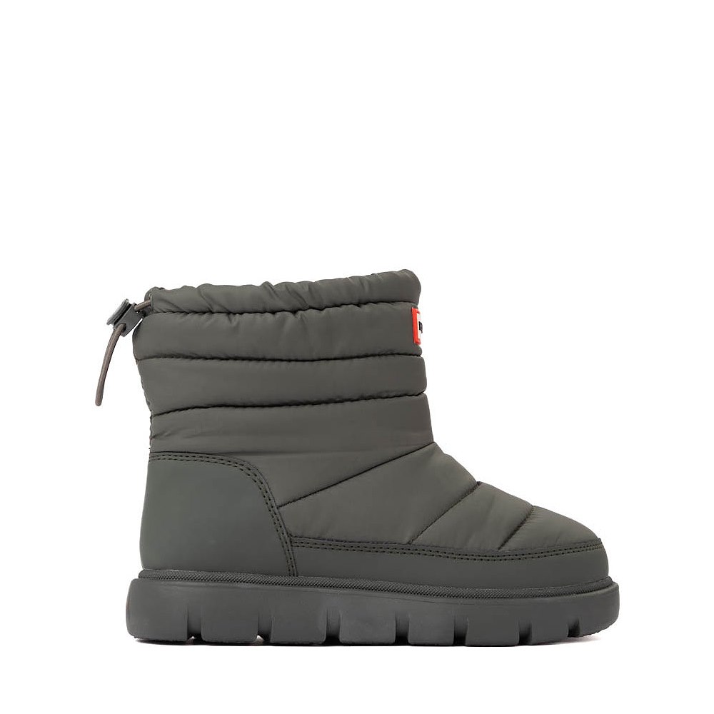 Hunter Cuddle Lug Sole Insulated Waterproof Snow Bootie - Little Kid / Big Kid - Dark Green