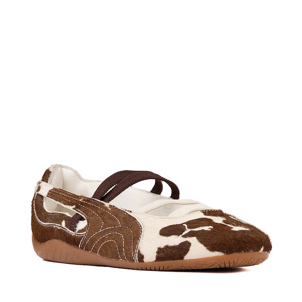 alternate view Womens PUMA Speedcat Ballet Cow Print - Chocolate Brown / Warm WhiteALT5