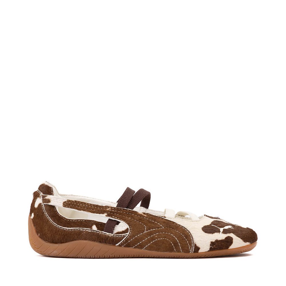 Womens PUMA Speedcat Ballet Cow Print - Chocolate Brown / Warm White