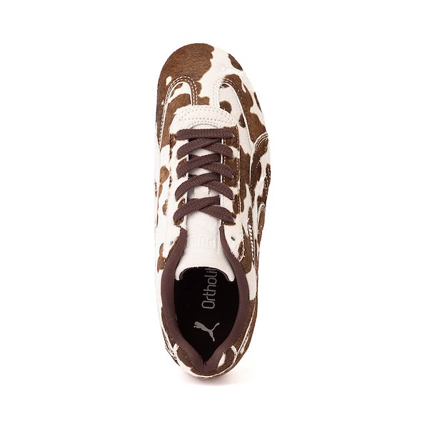 alternate view Womens PUMA Speedcat Cow Print - Chocolate Brown / Warm WhiteALT2