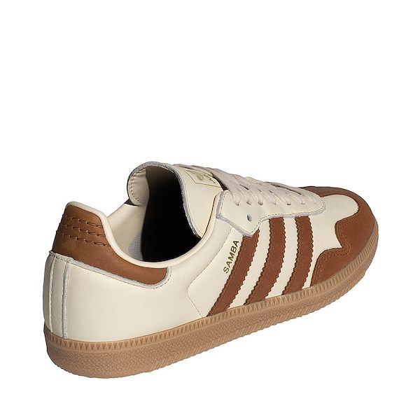 alternate view Womens adidas Samba OG Athletic Shoe - Wonder White / Dusky Bronze / Gold MetallicALT4