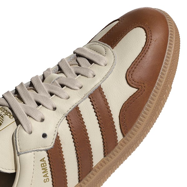 alternate view Womens adidas Samba OG Athletic Shoe - Wonder White / Dusky Bronze / Gold MetallicALT5B