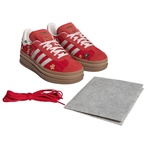 alternate view Womens adidas x Liberty London Gazelle Bold Athletic Shoe - Better Scarlet / Off White / EQT YellowALT1D