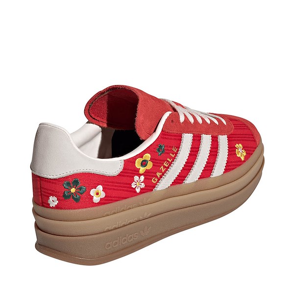 alternate view Womens adidas x Liberty London Gazelle Bold Athletic Shoe - Better Scarlet / Off White / EQT YellowALT4