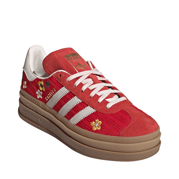 alternate view Womens adidas x Liberty London Gazelle Bold Athletic Shoe - Better Scarlet / Off White / EQT YellowALT5