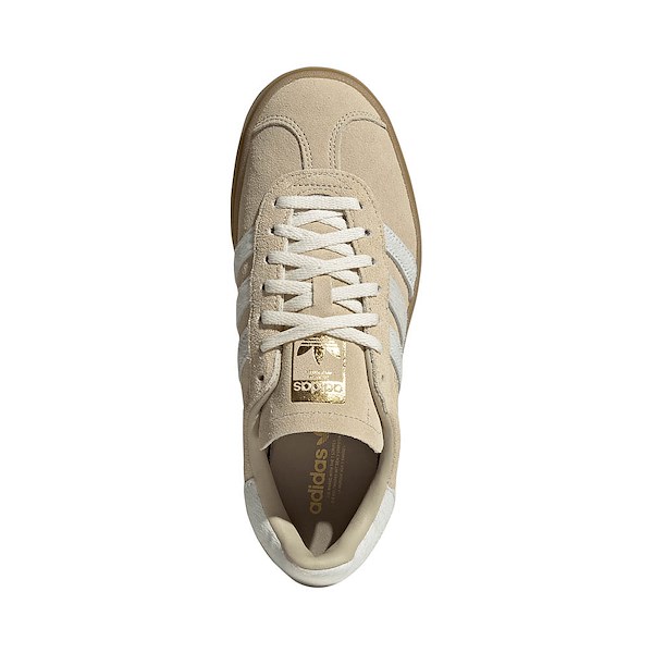 alternate view Womens adidas Gazelle Bold Athletic Shoe - Stone Khaki / Cream White / Gold MetallicALT2