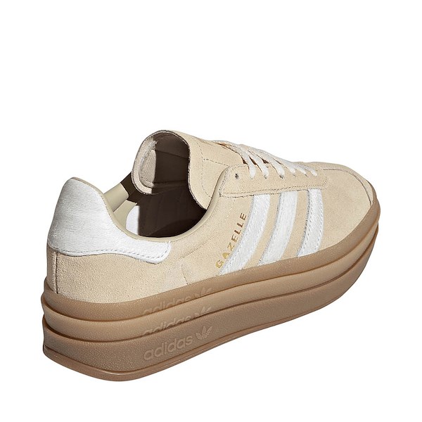 alternate view Womens adidas Gazelle Bold Athletic Shoe - Stone Khaki / Cream White / Gold MetallicALT4