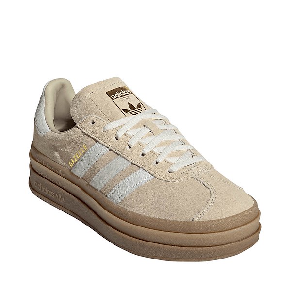 alternate view Womens adidas Gazelle Bold Athletic Shoe - Stone Khaki / Cream White / Gold MetallicALT5