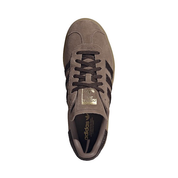 alternate view Womens adidas Gazelle Bold Athletic Shoe - Earth Strata / Aurora Coffee / Gold MetallicALT2