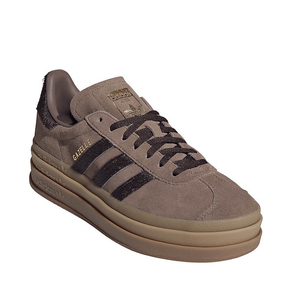 alternate view Womens adidas Gazelle Bold Athletic Shoe - Earth Strata / Aurora Coffee / Gold MetallicALT5
