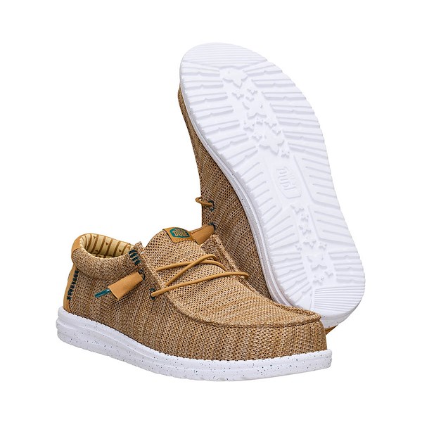 alternate view Mens HEYDUDE Wally Stretch Sox Casual Shoe - Bone BrownALT3