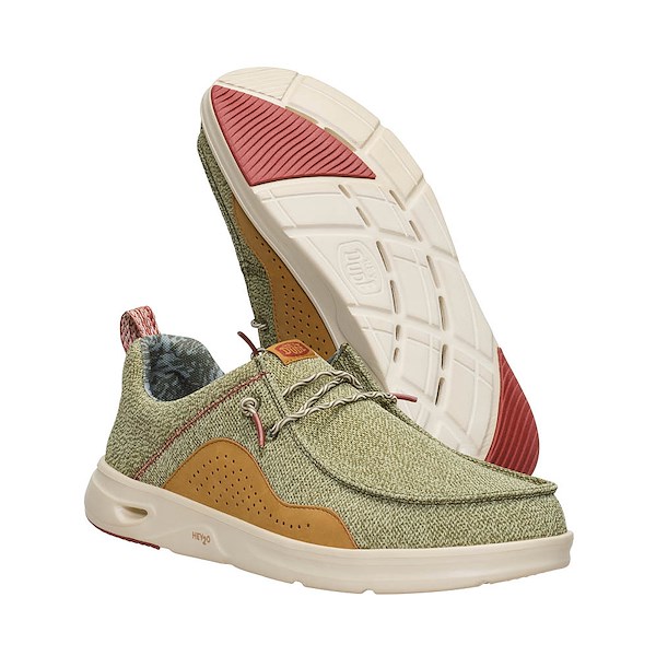 alternate view Mens HEYDUDE Wally Hey2O Mesh Casual Shoe - Burnt OliveALT3