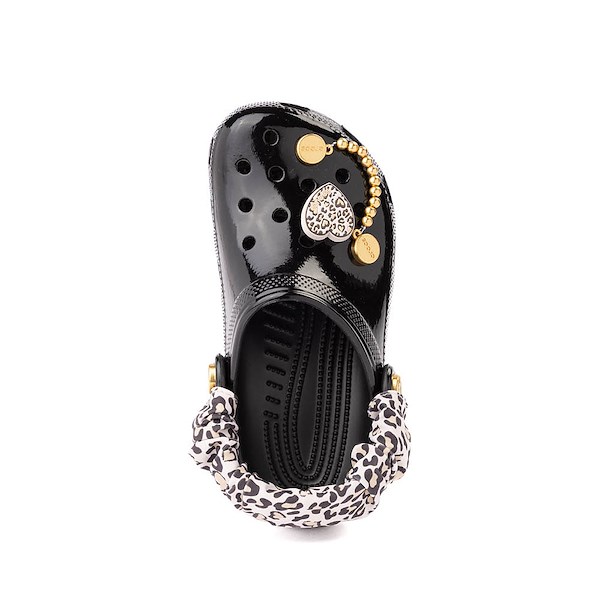 alternate view Crocs Classic High-Shine Leopard Clog - Little Kid / Big Kid - BlackALT2