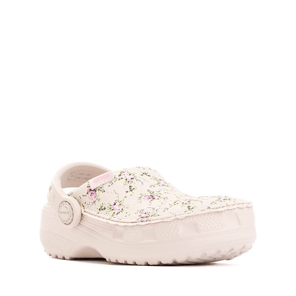 alternate view Crocs Classic Crafted Ditsy Floral Clog - Little Kid / Big Kid - Cocoa Cr&eacute;meALT5