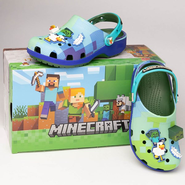 alternate view Minecraft x Crocs Chicken Jockey Classic Clog - Little Kid / Big Kid - MulticolorALT1D