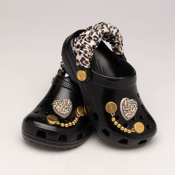 alternate view Crocs Classic High-Shine Leopard Clog - Baby / Toddler - BlackHERO