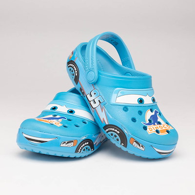 Main view of Disney and Pixar Cars Crocs Lightning McQueen Dinoco Crocband&amp;trade; Clog - Baby / Toddler - Dinoco Blue