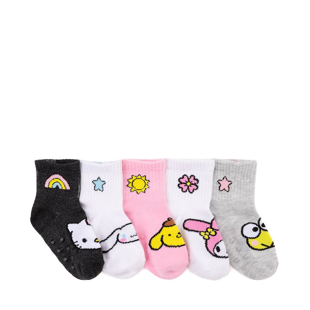 Hello Kitty&reg; & Friends Gripper Quarter Socks 5 Pack - Toddler - Multicolor