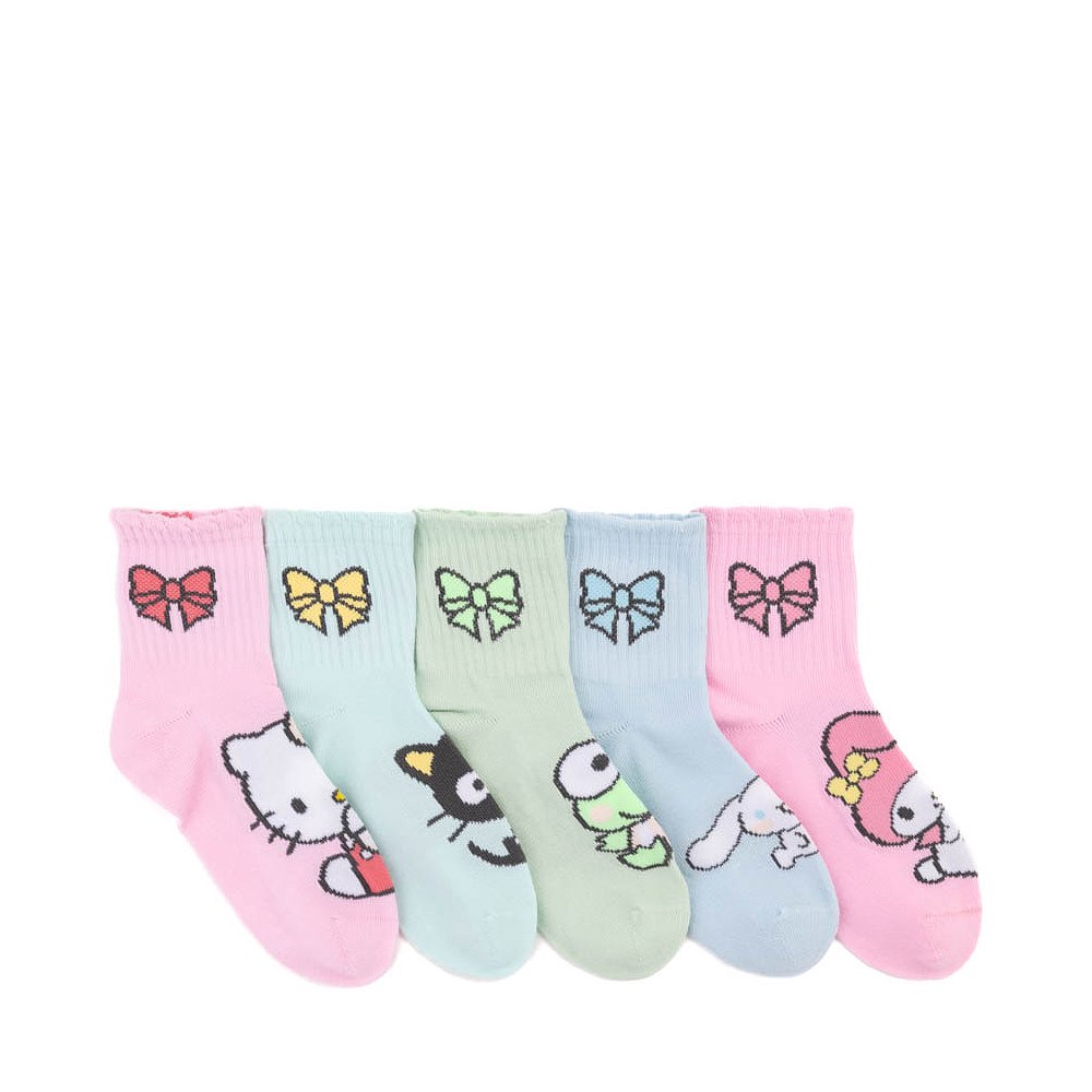 Hello Kitty&reg; & Friends Bow Top Crew Sock 5 Pack - Little Kid - Multicolor