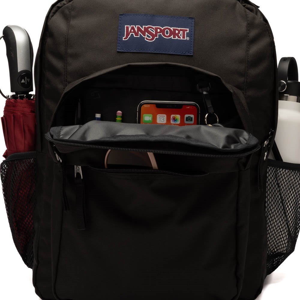 jansport backpack multiple pockets Cross Town Plus - Large Main Compartment, Side Water Bottle Pocket, 15-Inch Padded Laptop Sleeve a padded laptop sleeve JanSport Venture Pack - Travel