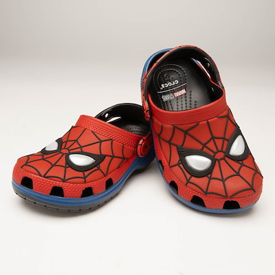Main view of Spider-Man Crocs Classic Clog - Toddler - Red