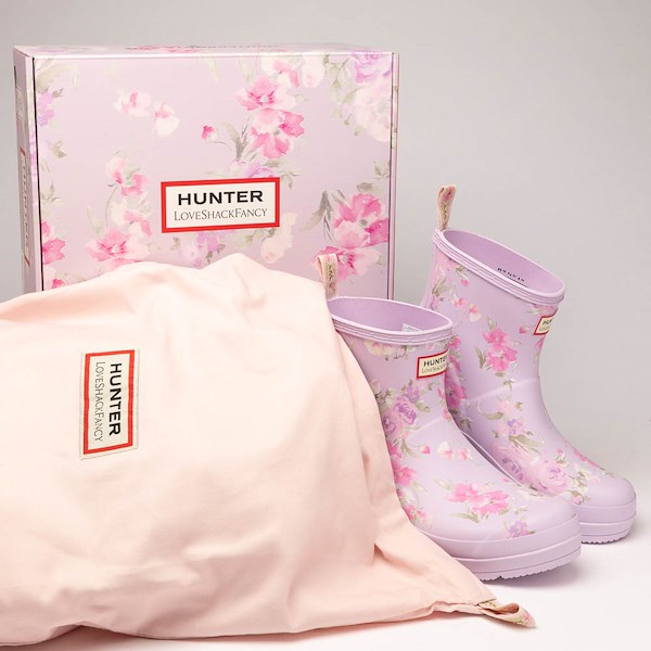 alternate view Womens Hunter x LoveShackFancy Play&trade; Short Rain Boot - Happy ThoughtsALT1D