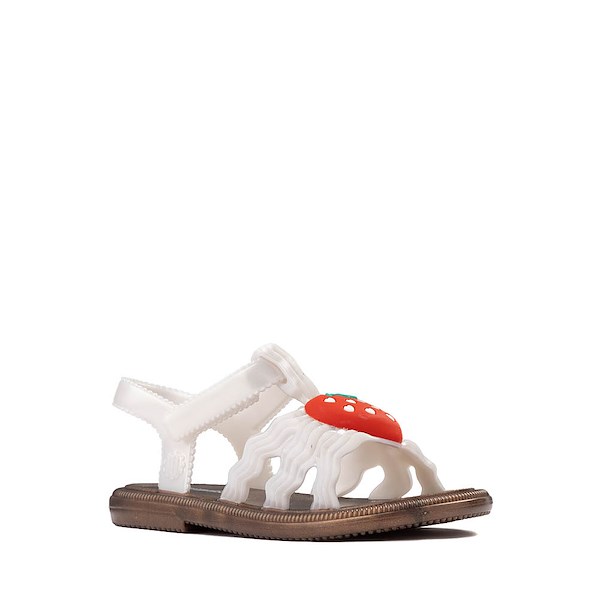 alternate view Mini Melissa Hip Strawberry Sandal - Toddler / Little Kid - Pearly WhiteALT5