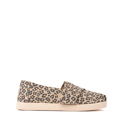 Main view of TOMS Alpargata Classic Slip-On Casual Shoe - Little Kid / Big Kid - Natural Leopard Print