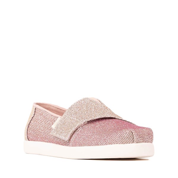 alternate view TOMS Alpargata Classic Glitter Slip-On Casual Shoe - Little Kid / Big Kid - RoseALT5