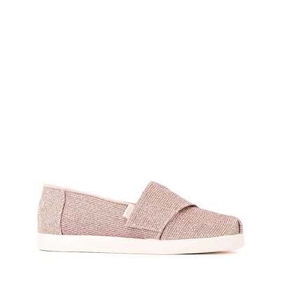 Main view of TOMS Alpargata Classic Glitter Slip-On Casual Shoe - Little Kid / Big Kid - Rose
