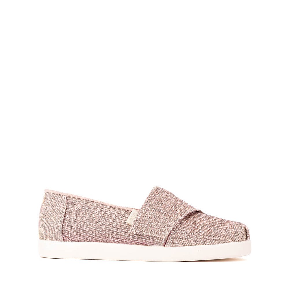 TOMS Alpargata Classic Glitter Slip-On Casual Shoe - Little Kid / Big Kid - Rose