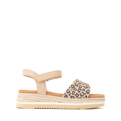 Main view of TOMS Diana Platform Sandal - Little Kid / Big Kid - Natural Leopard Print