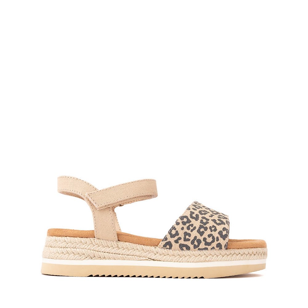 TOMS Diana Platform Sandal - Little Kid / Big Kid - Natural Leopard Print