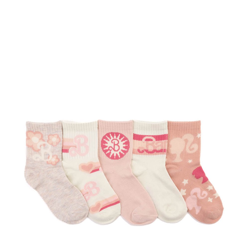 Barbie&trade; Mid Crew Socks 5 Pack - Little Kid - Multicolor