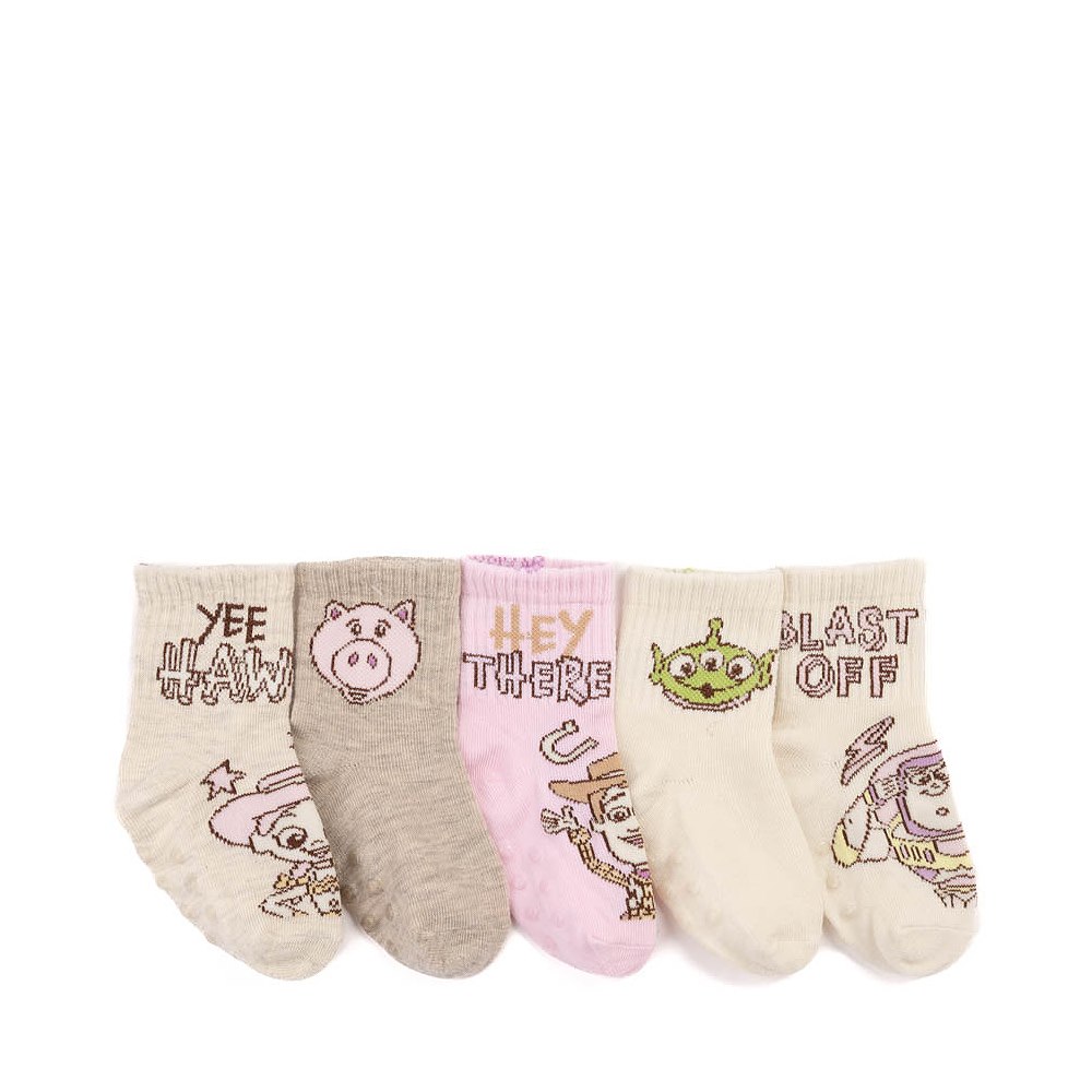 Toy Story Gripper Crew Socks 5 Pack - Toddler - Multicolor