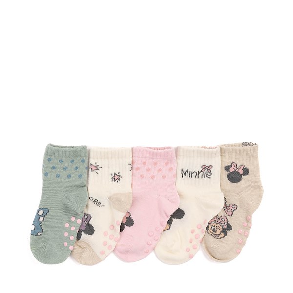 alternate view Disney Minnie Mouse Gripper Crew Socks 5 Pack - Toddler - MulticolorALT1