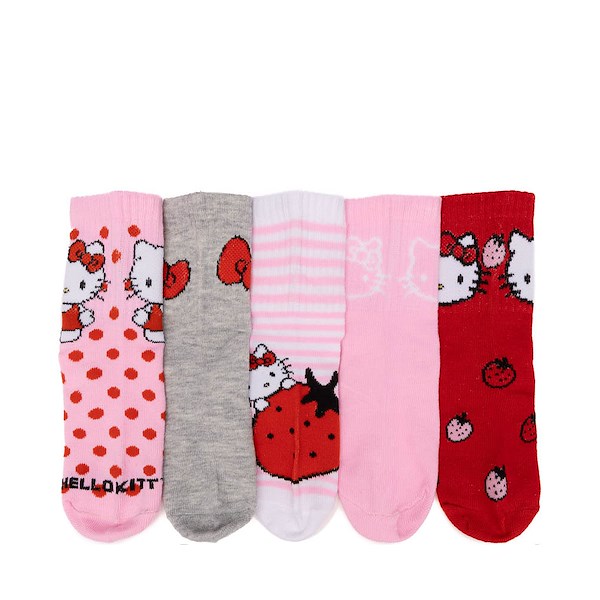 alternate view Hello Kitty&reg; Strawberry Dots Quarter Socks 5 Pack - Little Kid - MulticolorALT1