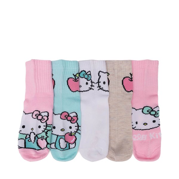 alternate view Hello Kitty&reg; Apple Quarter Socks 5 Pack - Little Kid - MulticolorALT1