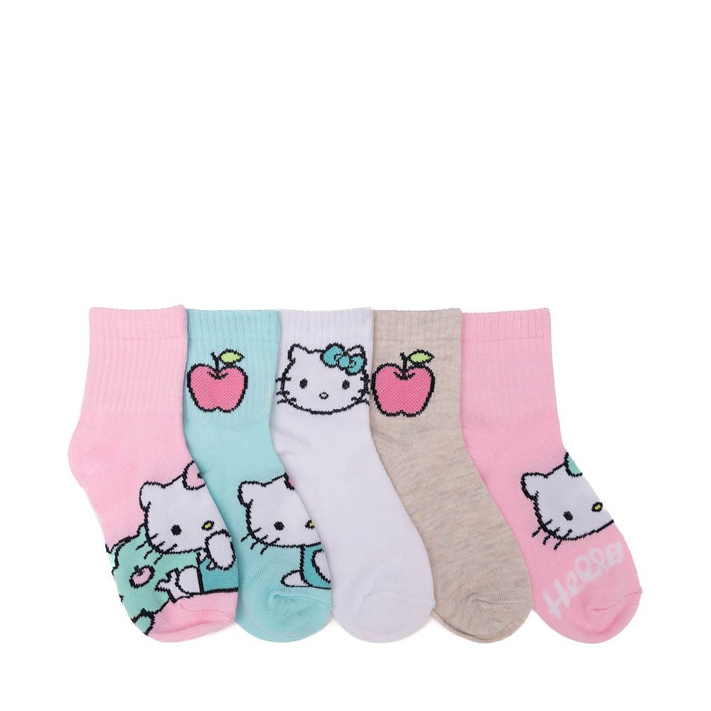 Hello Kitty&reg; Apple Quarter Socks 5 Pack - Little Kid - Multicolor