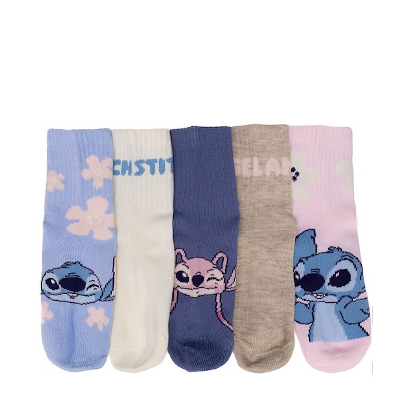 alternate view Disney Lilo & Stitch Angel Crew Socks 5 Pack - Little Kid - MulticolorALT1