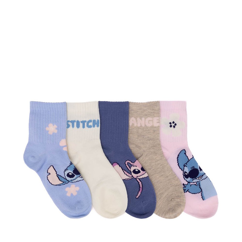Disney Lilo & Stitch Angel Crew Socks 5 Pack - Little Kid - Multicolor